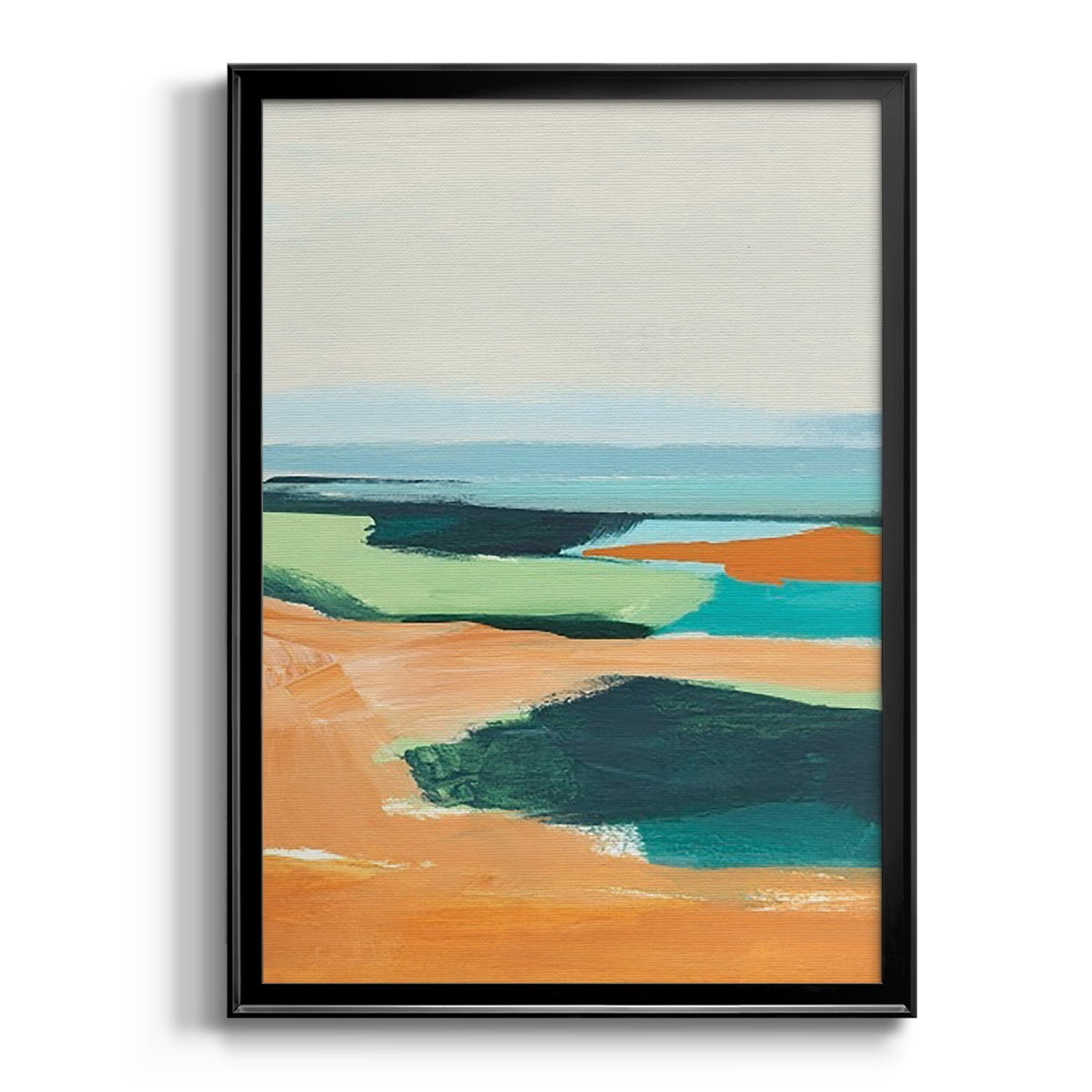 Aqua and Orange II Premium Framed Print, in Gold, Black, or Silver - Ready to Hang