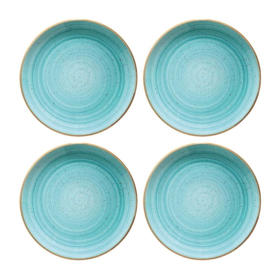 Aqua dia.10.5" Round Blue Porcelain Plate (Set of 4)