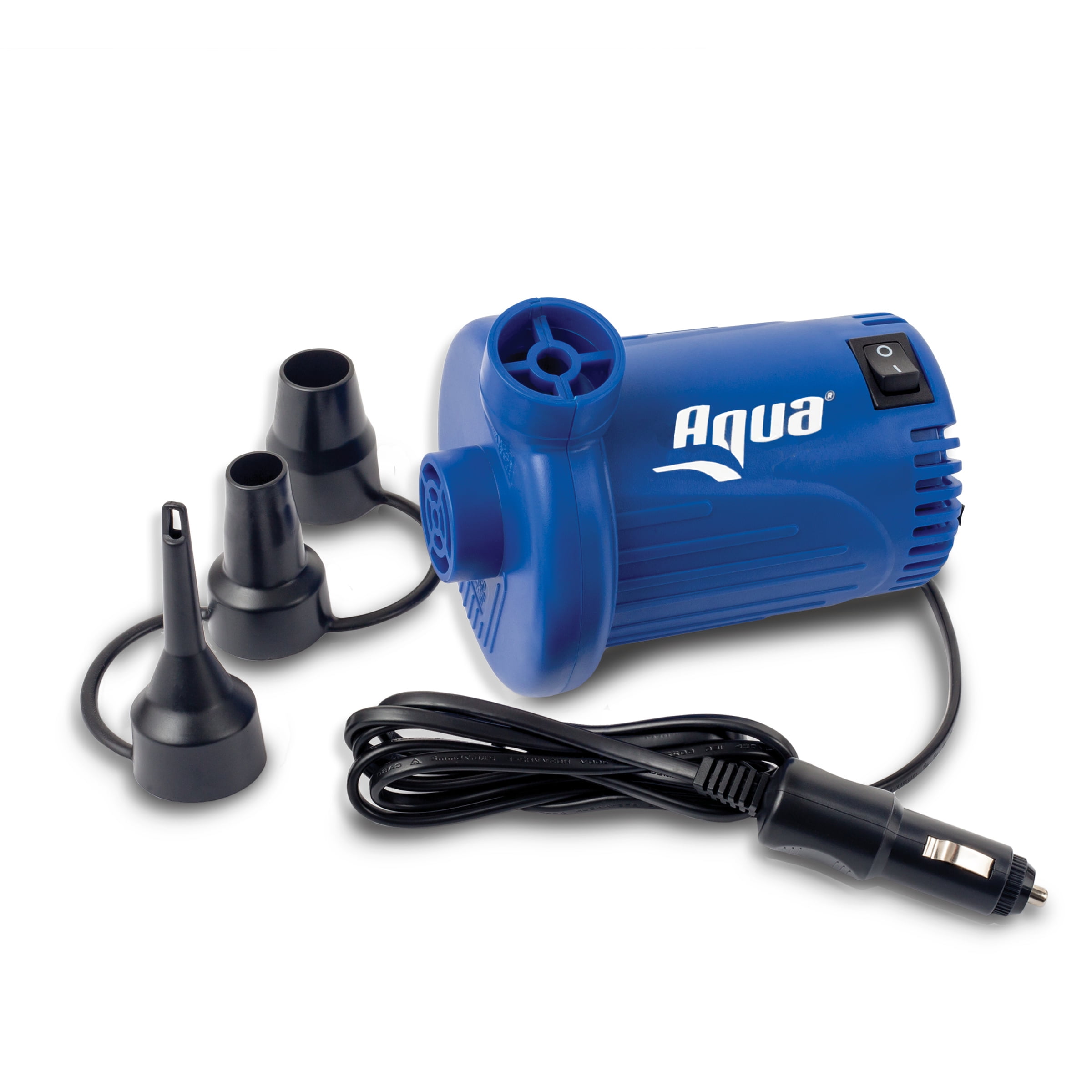 Aqua Blue 12V Electric Air Pump with 3 Nozzle Tips