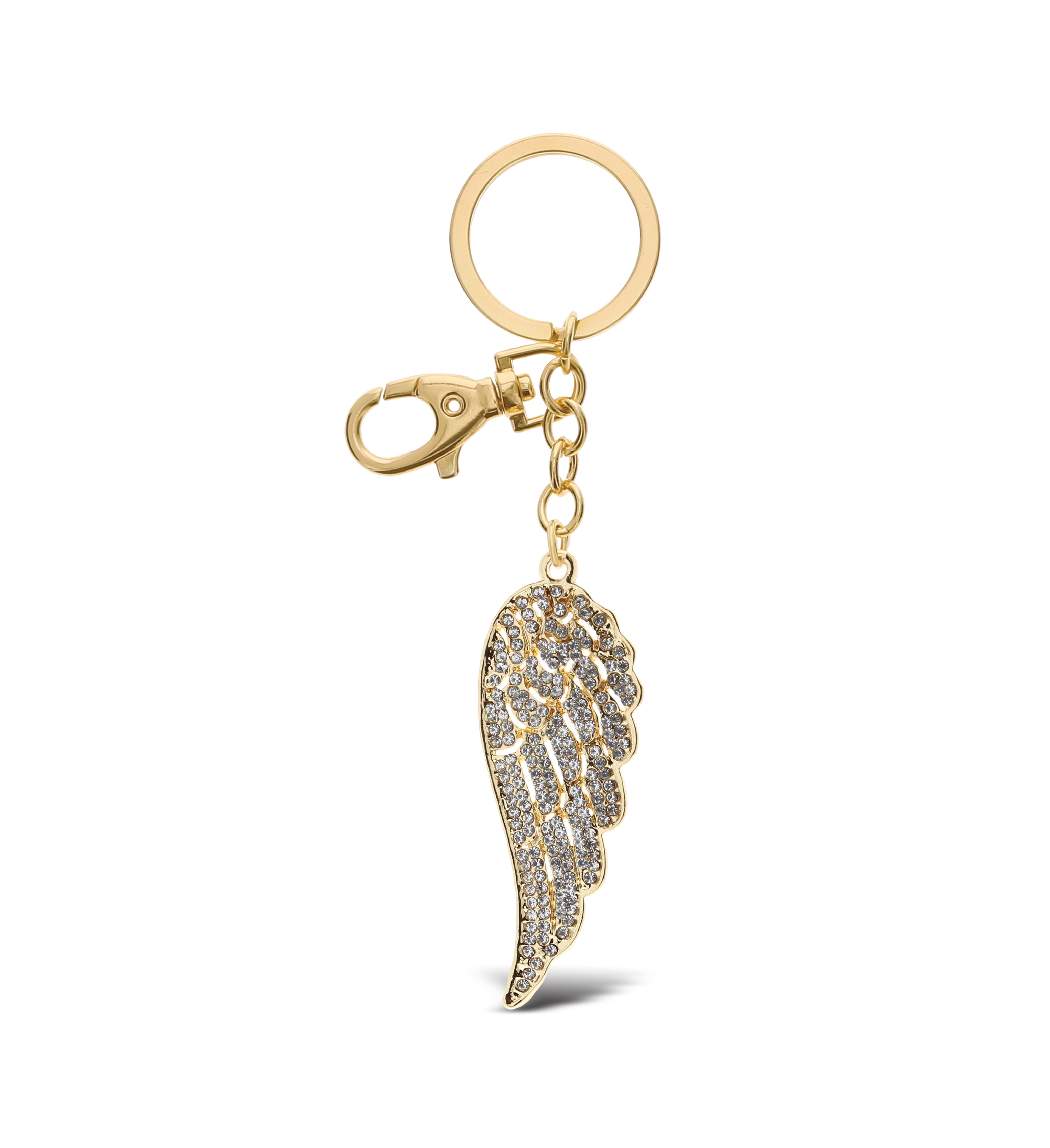 【YEGG】Wing keyring (2colors) Aqua79 Angel Wing Keychain - Gold 3D Sparkling Charm