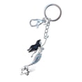 thumbnail image 1 of Aqua79 Mermaid Keychain - Silver 3D Sparkling Charm Rhinestones Fashionable Stylish Metal Alloy Durable Key Ring Bling Crystal Jewelry Accessory With Clasp For Key chain, Bag, Purse, Backpack, Handbag, 1 of 2
