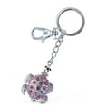 thumbnail image 1 of Aqua79 Pink Sea Turtle Keychain - Silver 3D Sparkling Charm Rhinestones Fashionable Stylish Metal Alloy Durable Key Ring Bling Crystal Jewelry Accessory, Clasp for Key Chain, Purse, Backpack, Handbag, 1 of 4