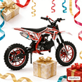 thumbnail image 1 of AquaAurix 2026 Upgraded 50cc Kids Dirt Bike: 24MPH 2-Stroke Mini Gas Motorcycle, Dual Disc Brakes, Off-Road Tires, Soft Seat, 330LBS Load, for Kids 7–12, Red, 1 of 6