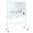 thumbnail image 1 of AquaAurix 68.5"x49.61" Mobile Magnetic Double-Sided Reversible Whiteboard Height Adjust White,Mobile Whiteboard White, 1 of 7