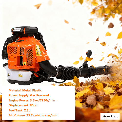 AquaAurix 80CC Backpack Leaf Blower, 900CFM Powerful Clearing, for Lawn Care Yard Dust Debris