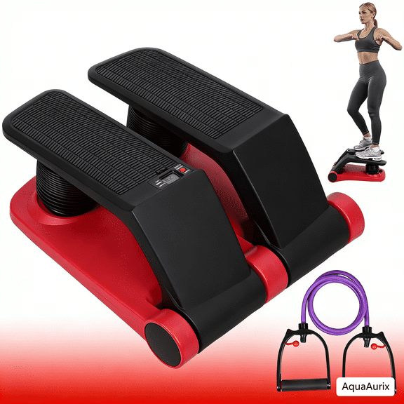 AquaAurix Steppers for Exercise at Home, Stair Stepper with Resistance Bands for Home Cardio Exercise - Series