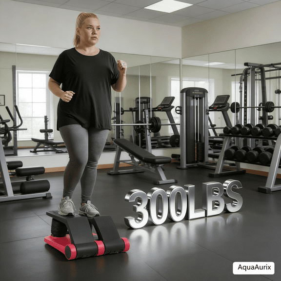 AquaAurix Air Resistance Stepper with Resistance Bands | Compact Stepper Machine for Indoor Cardio & Leg Workout | Small Portable Step Exercise Equipment for at-Home Fitness