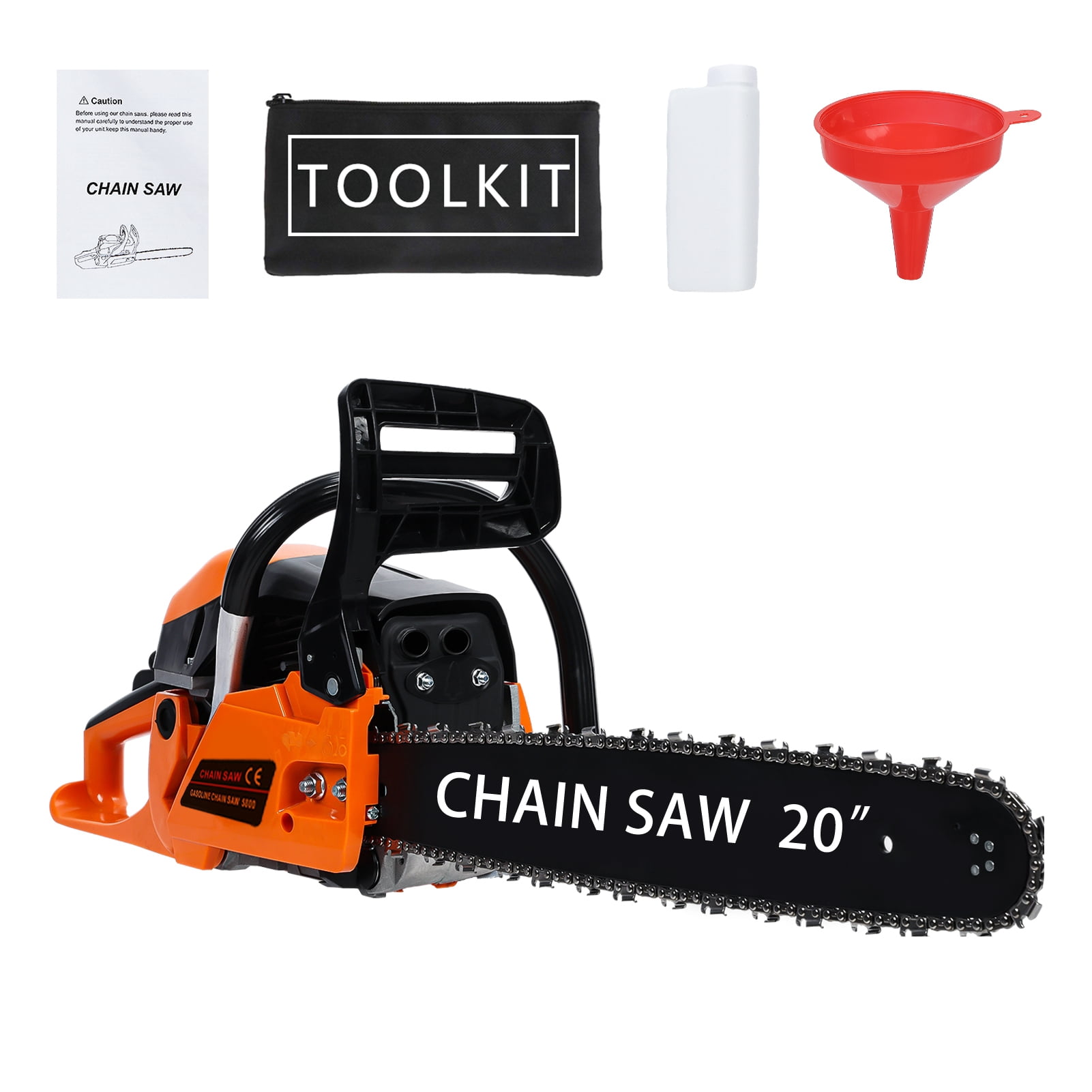 AquaAurix Gas Chainsaw 20'' 2-Stroke 58CC Cordless Chainsaw 6220G for Farm, Garden, Ranch, Cutting Wood and Tree Trimming