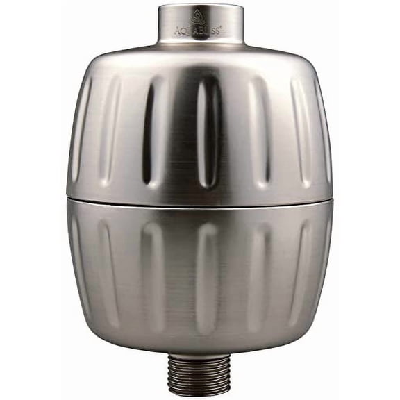 aquabliss SF500 Heavy Duty Shower Filter – 48% More Filter Media, Reduces Chlorine & Sediment – High Output Multi-Stage Filtration – Brushed Nickel (AB-SF500-BN)