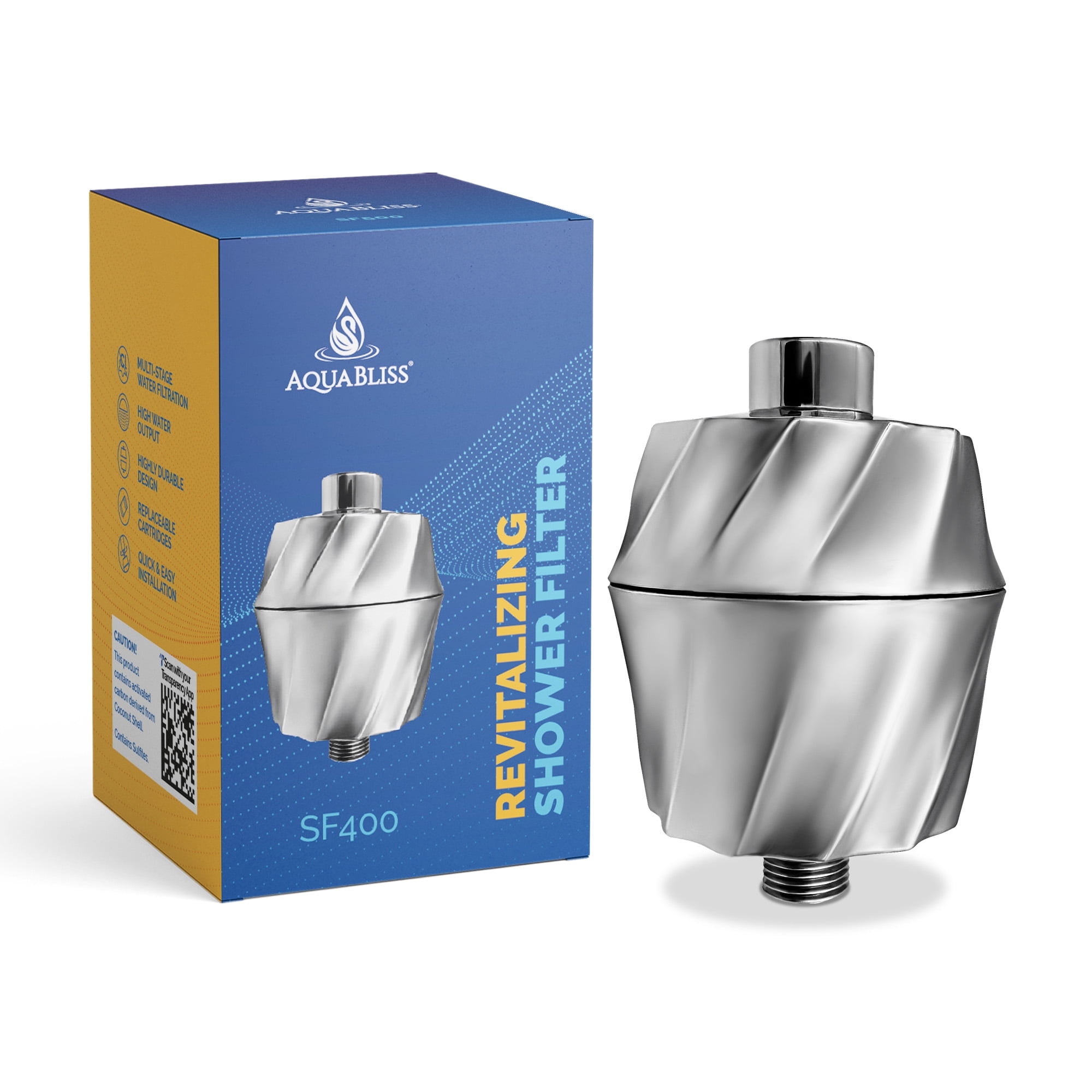 AquaBliss SF400 Filtre De Douche Revitalisant - Double Dose Vitamine C & Minéraux - Pour Cheveux Et Peau