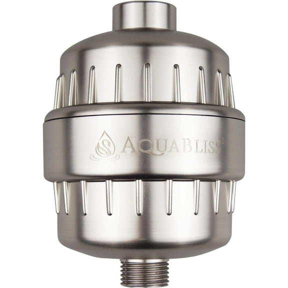 AquaBliss SF100 High Output Revitalizing Shower Filter - Reduces Dry Itchy Skin, Dandruff, Eczema. Improves The Condition of Your Skin, Hair and Nails - Brushed Nickel