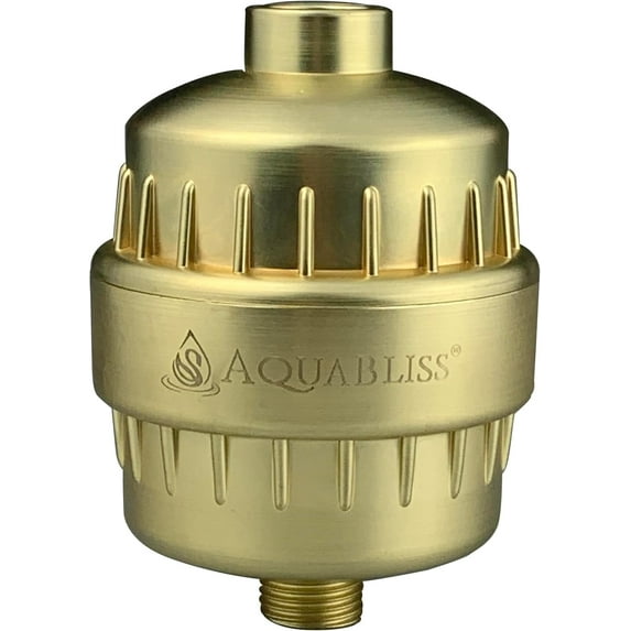 AquaBliss High Output Revitalizing Shower Filter - Reduces Dry Itchy Skin, Dandruff, Eczema - Improves The Condition of Your Skin, Hair and Nails (SF100 Matte Gold)