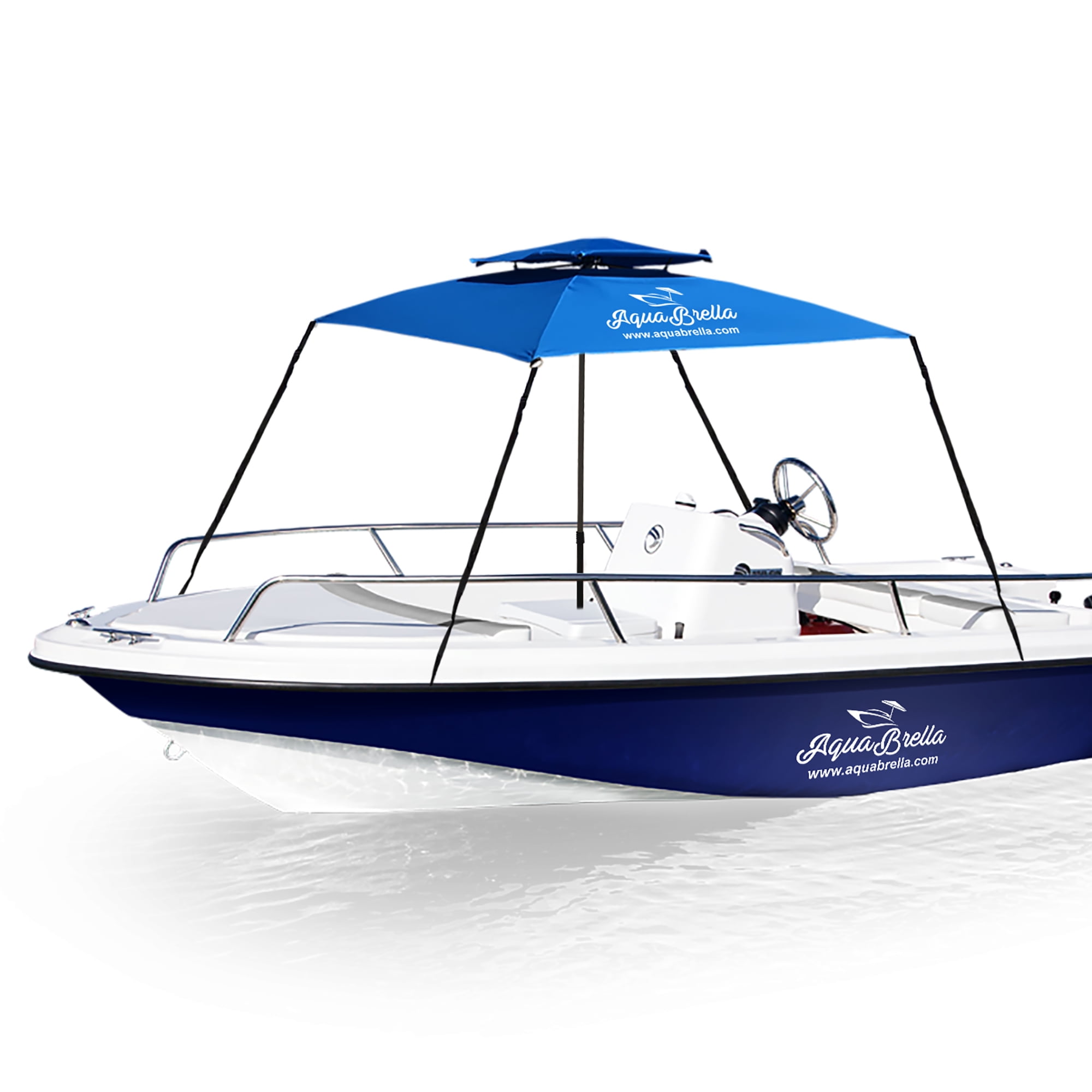 AquaBrella – The Portable Bimini Boat Top Cover Canopy.  Large size 6 foot X 6 Foot