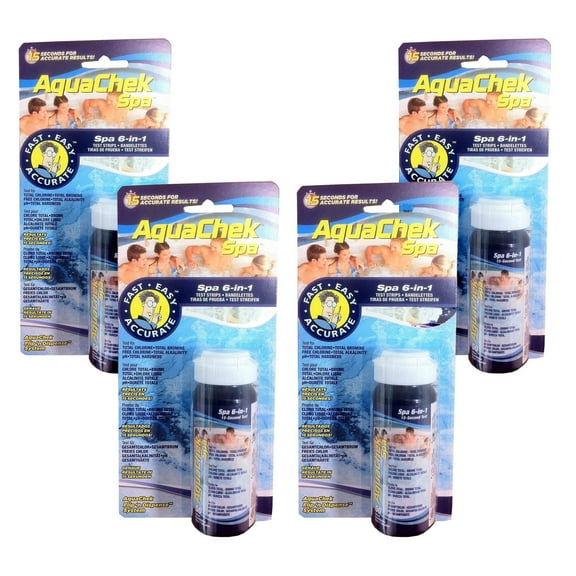 AquaChek 552244-04 Spa 6-in-1 Swimming Pool Test Strips, 4-Pack, 200 Strips