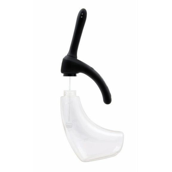 AquaClean Rechargeable Auto Douche Set with Bendable Vibrating Nozzle Anal Douche, Black