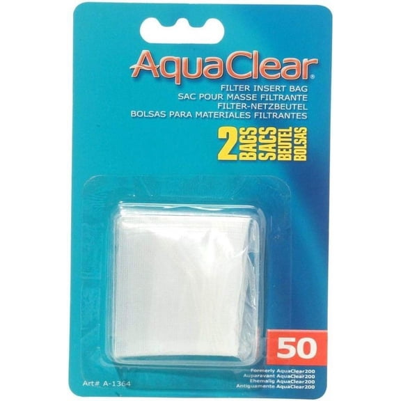 AquaClear Filter Insert Nylon Media Bag [Aquarium, Filter & Bio Bags] 50 gallon - 2 count