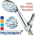 thumbnail image 1 of AquaDance Antimicrobial, Anti-Clog High-Pressure 6-Setting 4' Handheld Hand Shower Head with Microban Nozzle Protection from Growth of Mold, Mildew & Bacteria and 5' Hose - Wave Blue, 1 of 9