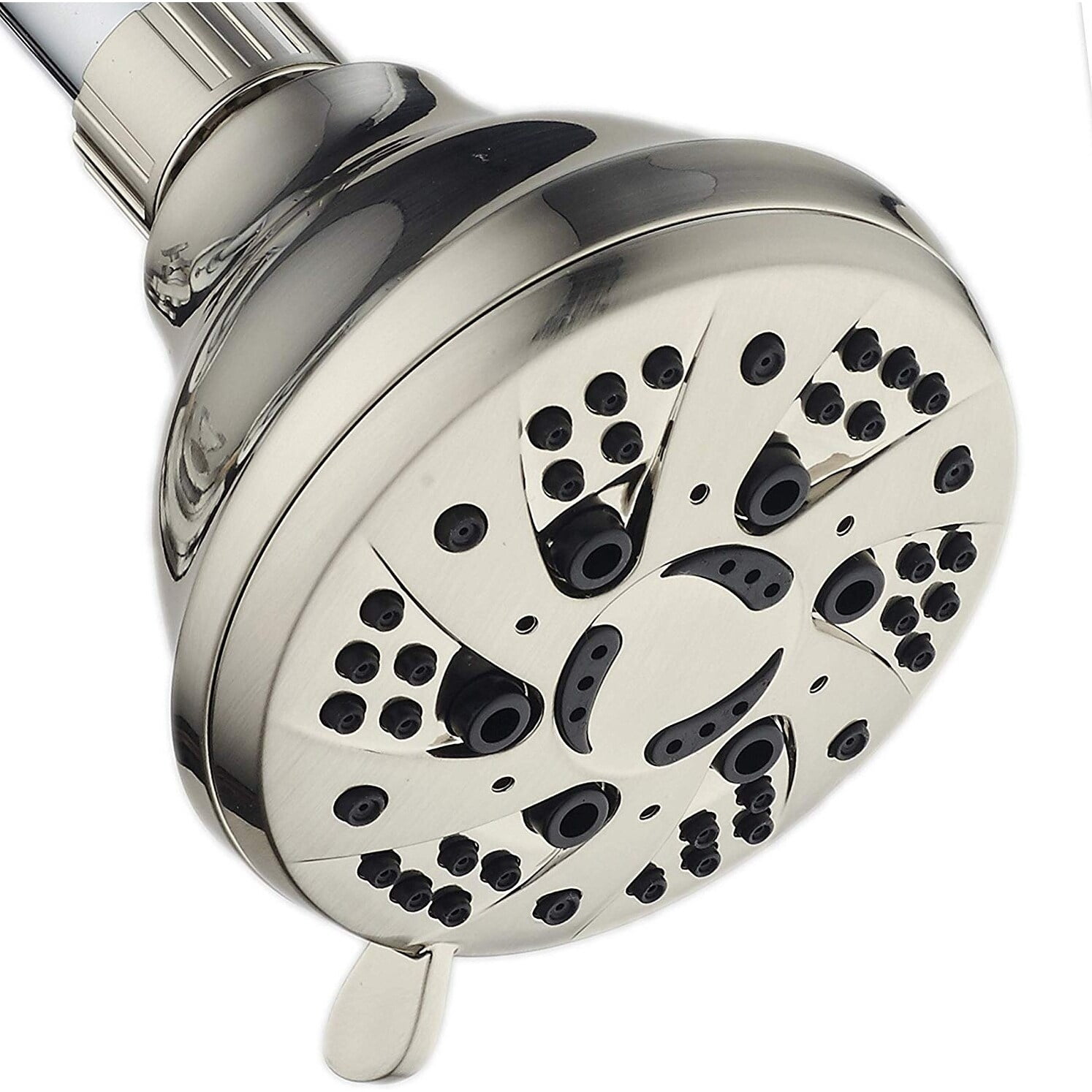 Brushed Nickel Adjustable 6-Setting Wall Mounted Shower Head