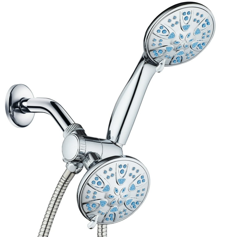 Antimicrobial 48-Spray 7 in. High Pressure 3-Way Dual Rain Shower Head and Handheld Shower Head Combo in Chrome Antimicrobial 48-Spray 7 in. High Pressure 3-Way Dual Rain Shower Head and Handheld Shower Head Combo in Chrome