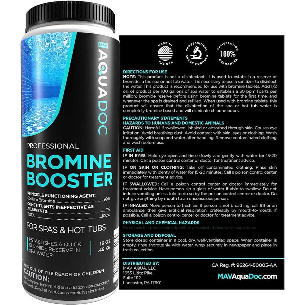 AquaDoc Bromine Booster – Non-Chlorine Spa Shock, Sodium Bromide Oxidizer for Hot Tubs, 1lb