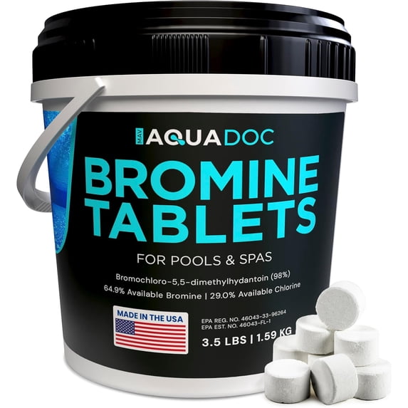 AquaDoc Bromine Tablets for Spa Hot Tub - 3.5lbs Sanitizing Bromine for Hot Tubs - 1 Inch Spa Tablets