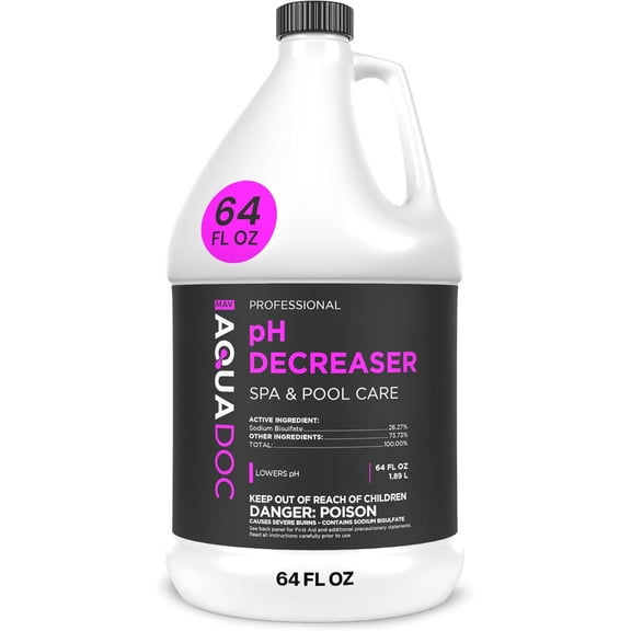 AquaDoc Hot Tub pH Decreaser - 64oz Spa Down for Water Balance Chemicals Made in USA