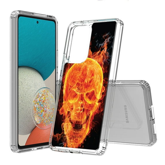 AquaFlex Hybrid Slim Designed For Samsung Galaxy A53 5G Case Tranparent Clear And Skull Series