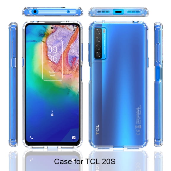 AquaFlex Hybrid Slim Designed For TCL 20S 6.67"Case Transparent Clear