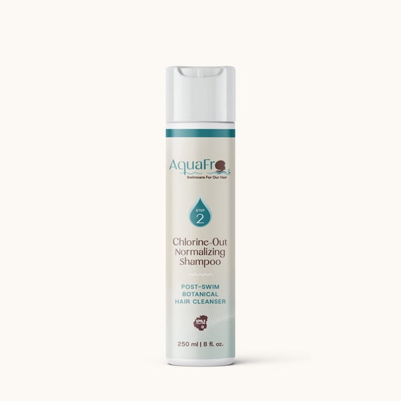 AquaFro Chlorine-Out Shampoo for Swimmers - CLEANSING FOR TEXTURED HAIR (curly, coily, kinky, wavy) - Removes Chlorine, Salt, and Mineral Buildup, Sulfate-Free, pH Balancing, 8 oz.