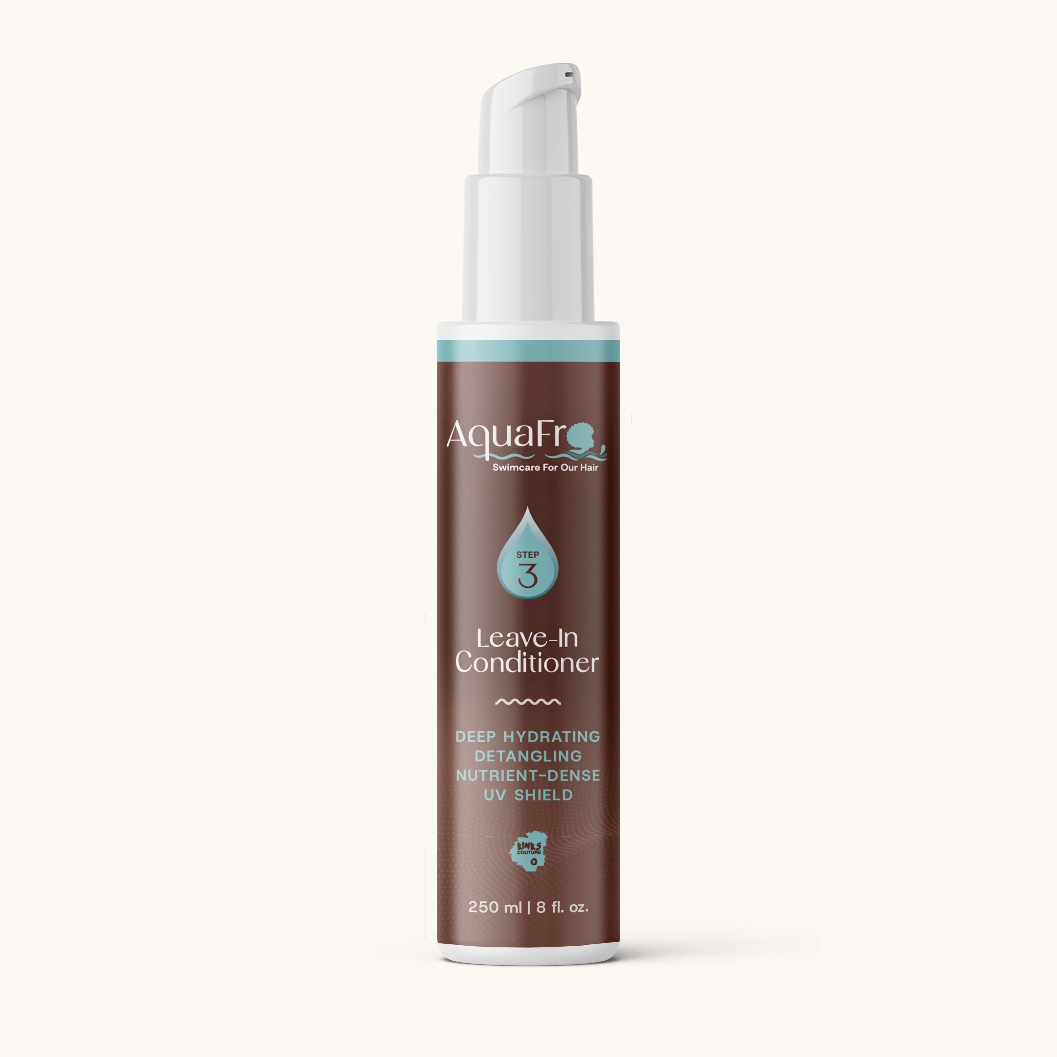 AquaFro Leave-In Conditioner for Swimmers - RESTORE TEXTURED HAIR (curly, kinky, coily and wavy) - Daily Moisturizer for Dry and Damaged Hair, Anti-Breakage, Refreshes Curls, UV Protection, 8 oz