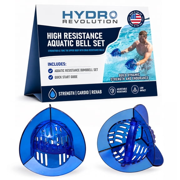 AquaLogix High Resistance Aquatic Bell Set - Fitness and Recovery Equipment for Pool Exercise