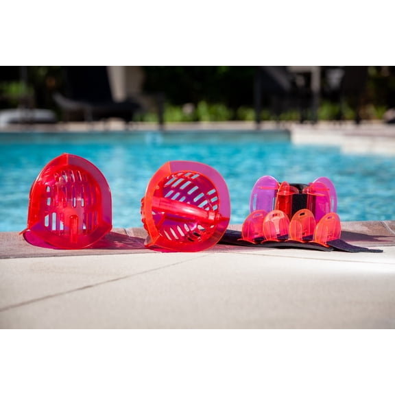 AquaLogix Medium Resistance Upper Body Aquatic Bells & Lower Body Fins - Equipment for Aqua Fitness & Exercise