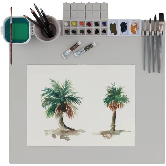 AquaMat Extra Large 23 3/8" x 21 3/8" Non-Slip Silicone Mat for Arts and Crafts, Workspace for Painting, Crafting, Epoxy, Resin, Clay, Craft Table Protector and Office Table Mat