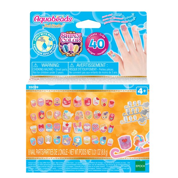 Aquabeads Hearts & Ribbons Nail Refill Kit - Includes 40+ Fun Designs to Create for Ages 4+