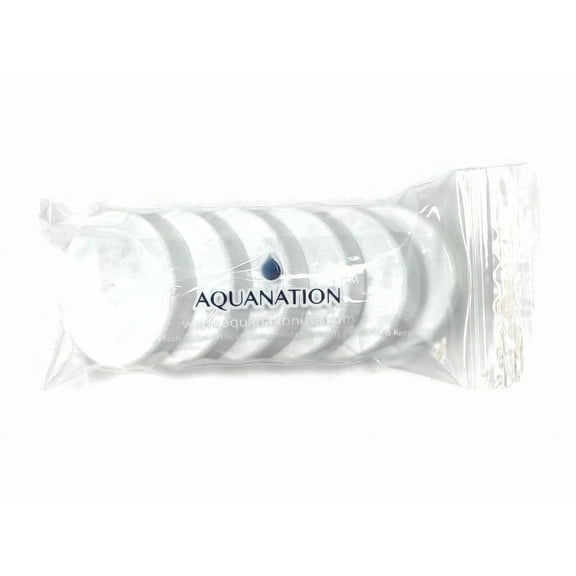 AquaNation 48mm Threaded/Screw-On Caps Lids for 3 and 5 Gallon Drinking Water Bottles Jugs Serum Jars Glass Containers (6 Pack) White