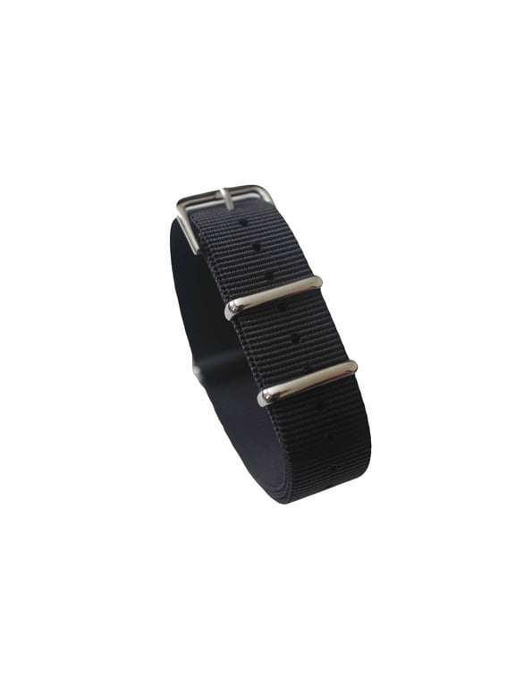 - Watch Bands Straps 20mm Premium Heavy Duty Durable Ballistic NATO Nylon James Bonds Style Replacement Watch Bands Straps (Black)