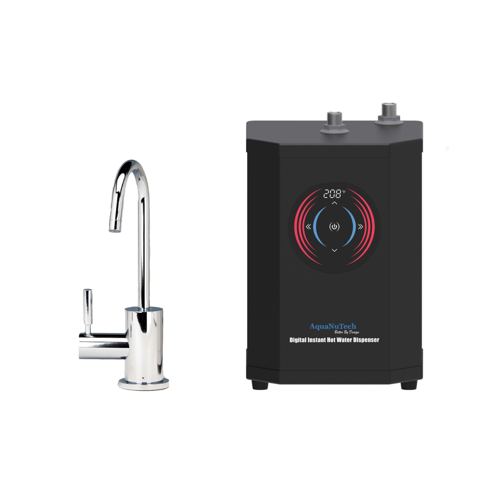 Chrome Digital Instant Hot Water Filtration Faucet with Dispenser