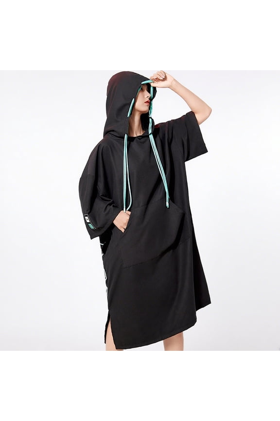 Ultra-fine fiber quick-dry poncho, changing hole design, double-sided plush material for better water absorption, unisex style