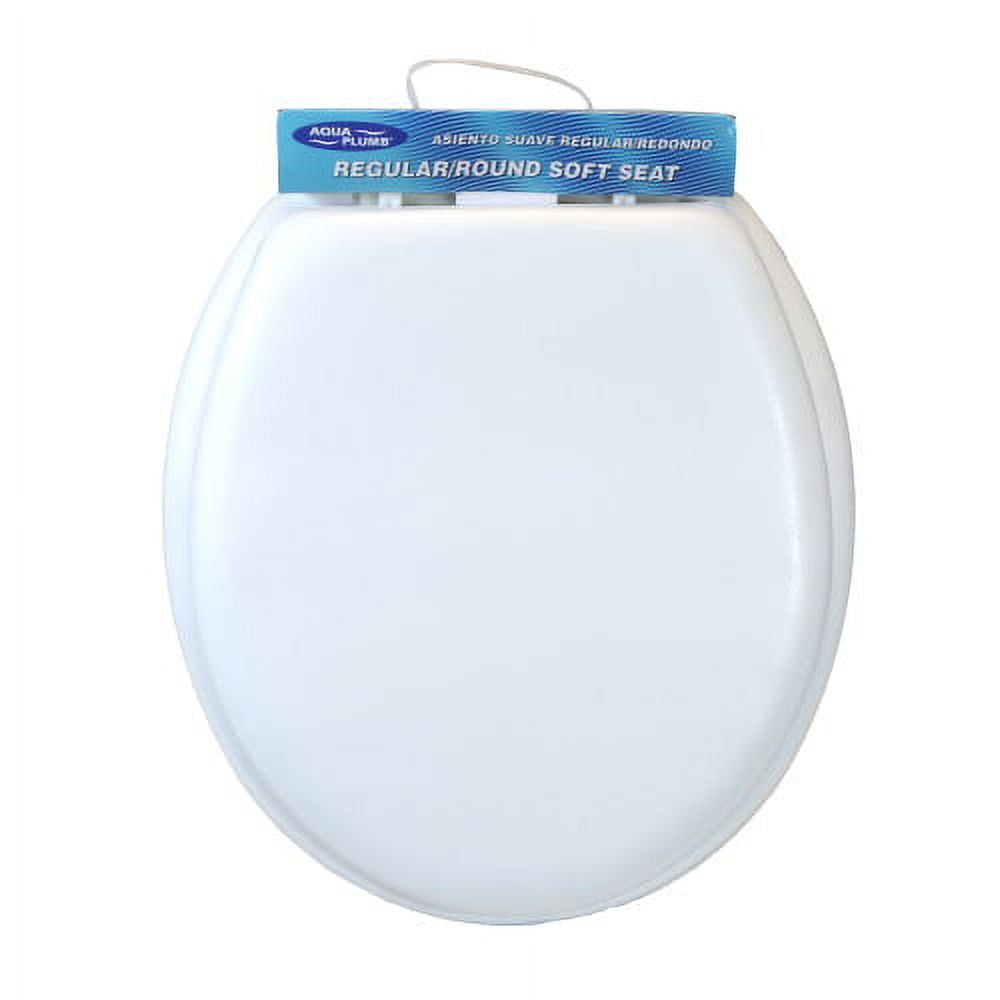 AquaPlumb CTSSW Round Soft Toilet Seat with Cover Lid, White