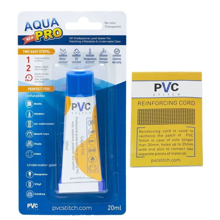 Aquapro Liquid Repair Kit Transparent | Salt Water Ready Liquid Waterproof Repair Kit for PVC & PU Inflatables, Boats, Rafts, Kayaks, SUPs, Wetsuits