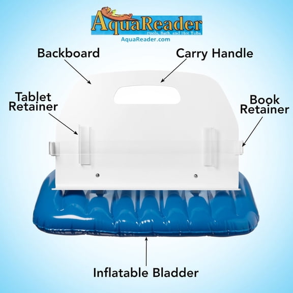 AquaReader Floating Book/Tablet Caddy for Bath, Pool, and Hot Tub (Blue)