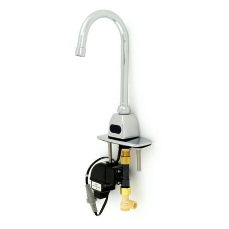 AquaSense® Single Hole Gooseneck Sensor Faucet with 1.5 gpm Aerator and 4" Cover Plate in Chrome