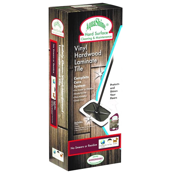 AquaShine Hard Surface Floor Maintenance Kit Cleaner & Restorer for Vinyl, Hardwood, Laminate & Tile Floors Restores Shine, Protects & Maintains Finish