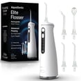 thumbnail image 1 of AquaSonic Elite Rechargeable Water Flosser - 300ml Tank, 4 Tips, Travel Bag, Waterproof (White), 1 of 6