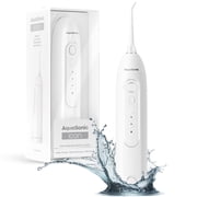AquaSonic Icon Electric Water Flosser - 150ml Tank, Cordless Rechargeable, Waterproof, Portable Oral Irrigator - White