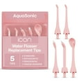thumbnail image 1 of AquaSonic Icon Water Flosser Replacement Tips – 5 Tips, 4 Tip Types: Standard, Periodontal, Orthodontic & Tongue Scraper - Genuine, Authentic Part (Light Pink), 1 of 6