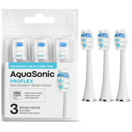 AquaSonic - ProFlex Brush Heads - 3 Pack - White
