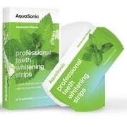 AquaSonic Professional Teeth Whitening Strips - Enamel Safe Teeth Whitening with Hydrogen Peroxide Formula - Easy to Use, Non-Slip & Ideal for On-the-Go Whitening Spearmint