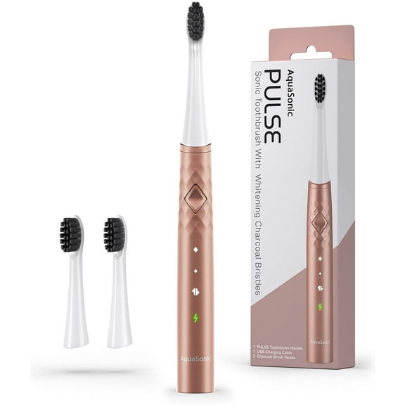 AquaSonic Pulse Electric Toothbrush, Whitening Bristles, Rose Gold