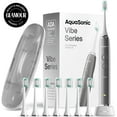 thumbnail image 1 of AquaSonic Vibe Electric Toothbrush Set - ADA Accepted, Rechargeable, 4 Modes, Travel Case, 8 Brush Heads - Charcoal Metallic Silver, 1 of 7